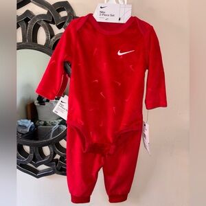 Nike 2 piece red velvet matching set